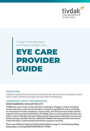 Image sample from the front page of the Eye Care Provider Guide