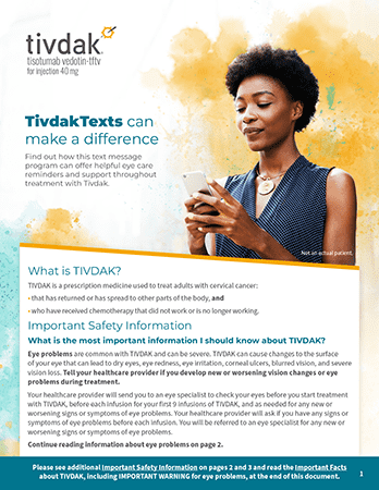 Image sample from the first page of the TivdakTexts Brochure